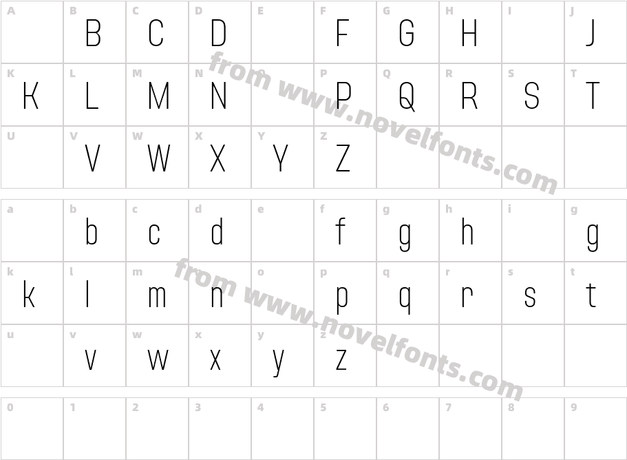 Adirek Sans DEMO ExtraLightCharacter Map