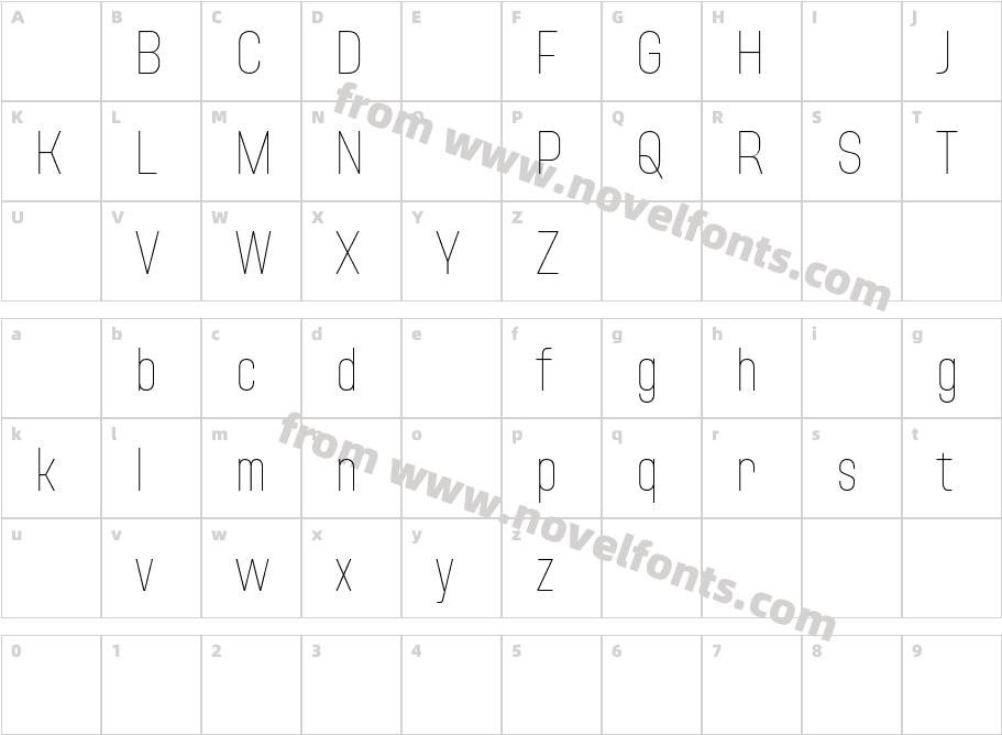 Adirek Sans DEMO ThinCharacter Map