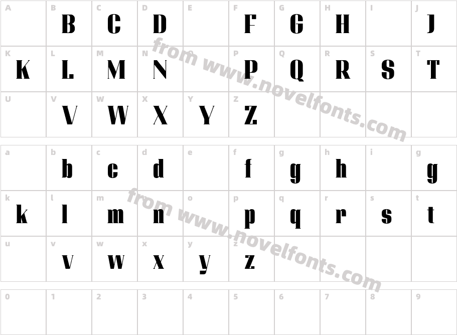 Adirek Serif DEMO BlackCharacter Map