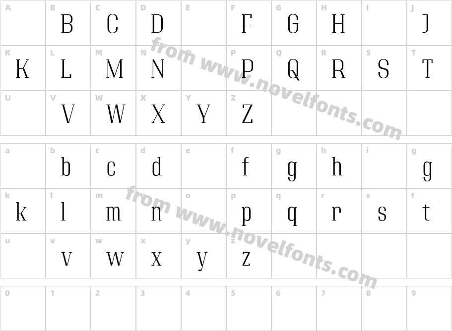 Adirek Serif DEMO LightCharacter Map