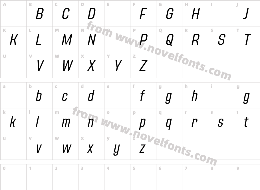 AdirekSansDemoItalic-rgZAyCharacter Map