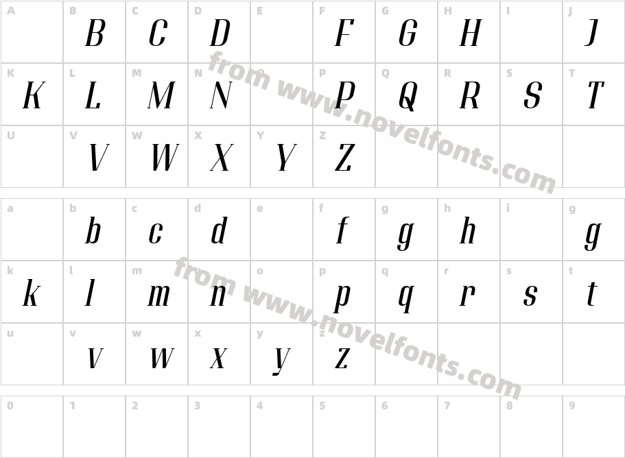 AdirekSerifDemoMediumItalic-4BzjlCharacter Map