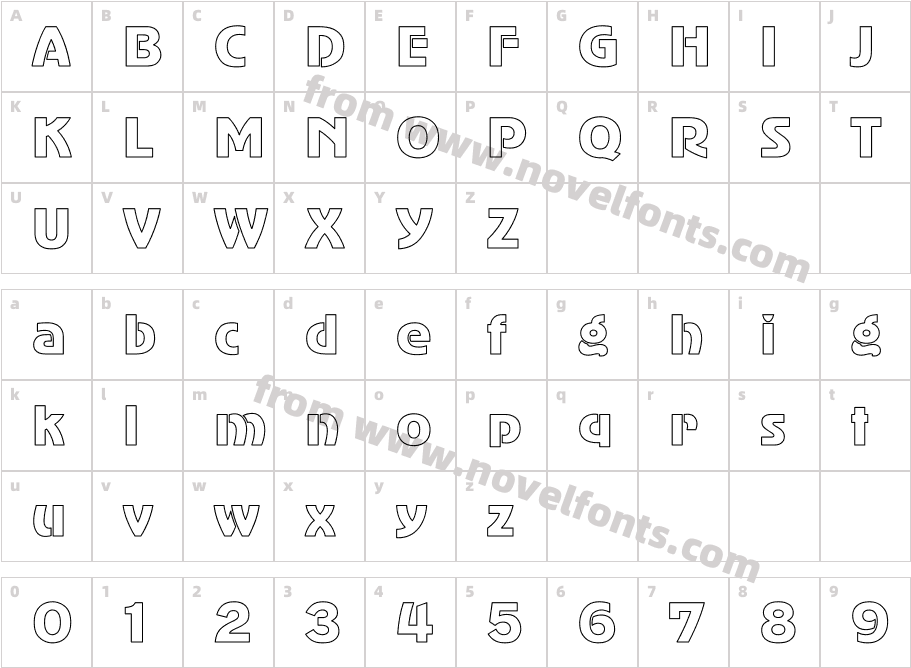 AdverGothicHoCharacter Map