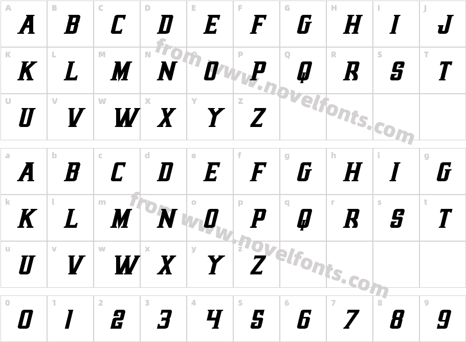 Earthrealm Bold ItalicCharacter Map