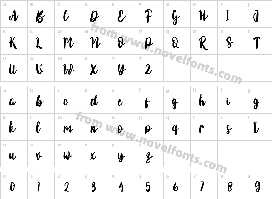 AfternoonChristmas-Wy70GCharacter Map