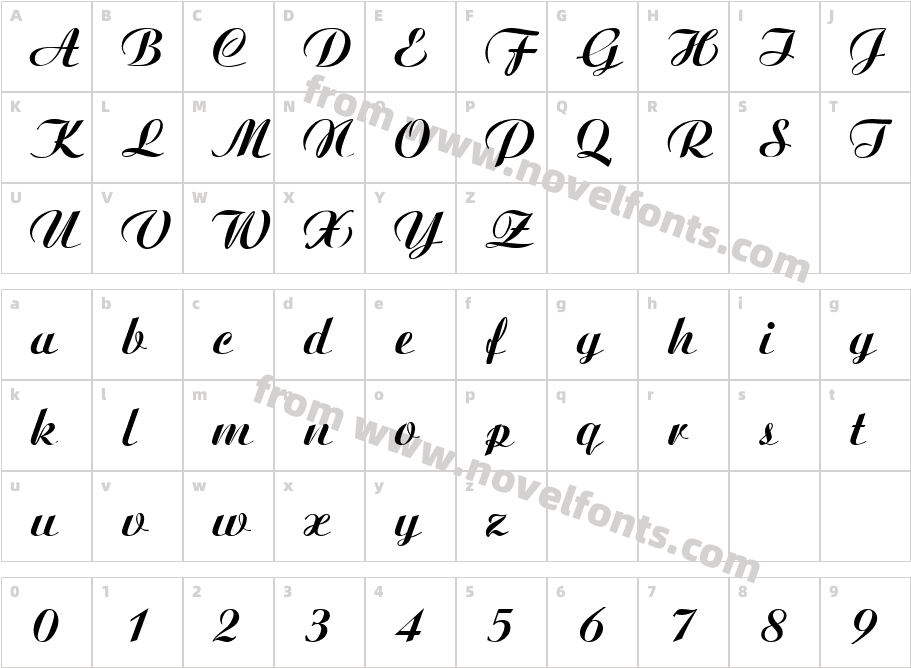 AgnesBoldCharacter Map