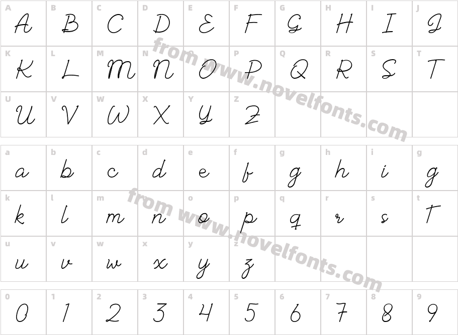 Albelia-ScriptCharacter Map