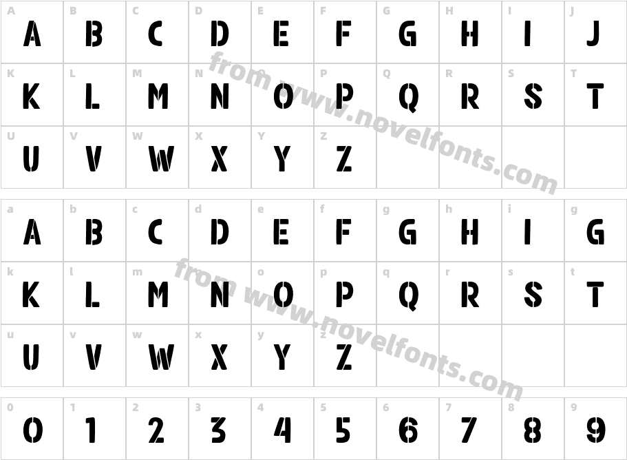 Alberto StencilCharacter Map