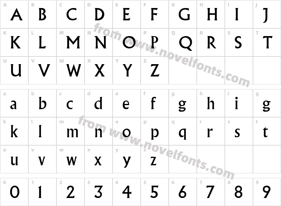 AlbertusMTCharacter Map