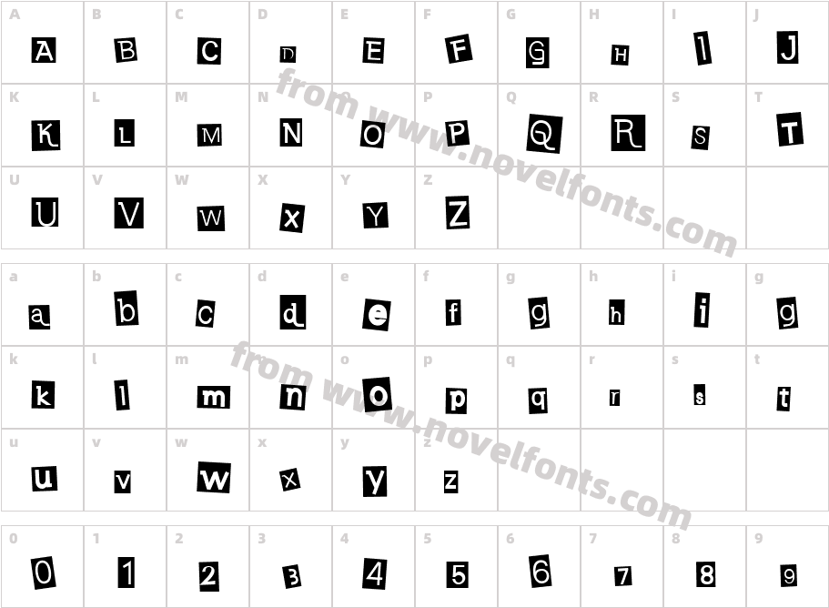 Earwig FactoryCharacter Map