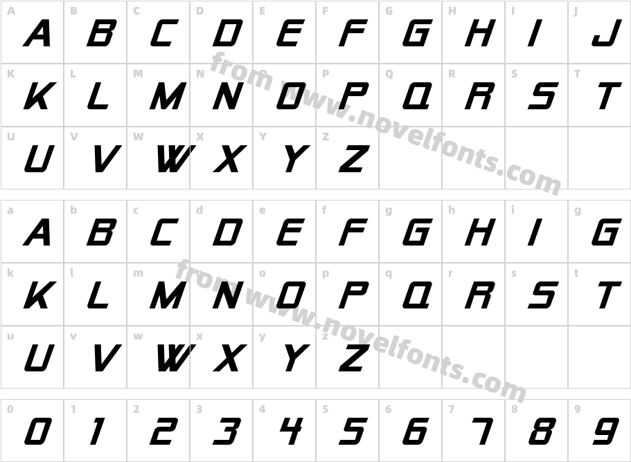 AlienEncountersSolidItalicCharacter Map