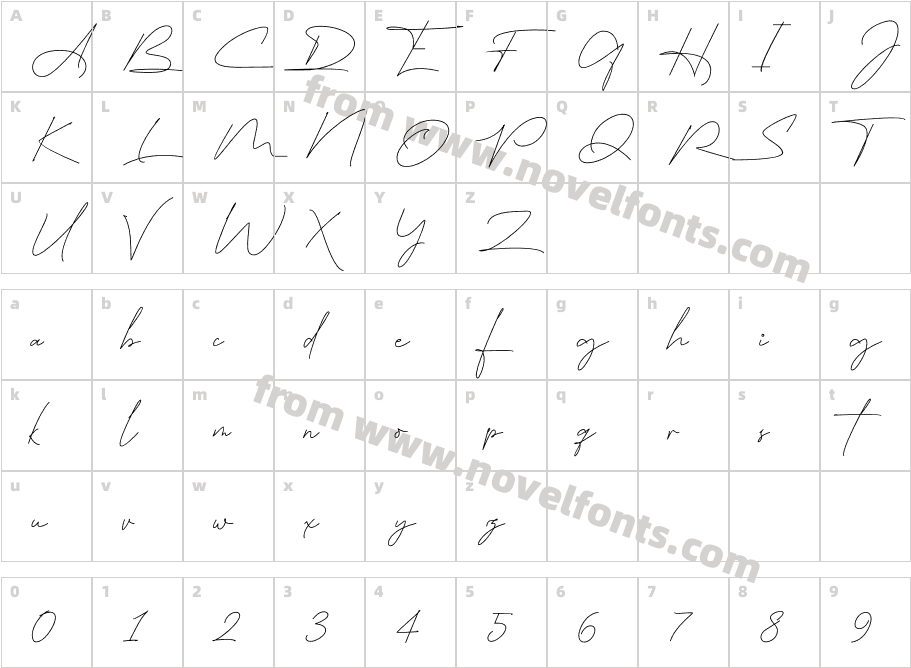 East liberty signatureCharacter Map