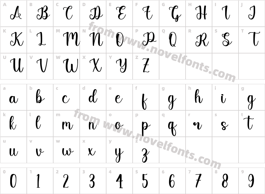 AlikaCaittinRegularCharacter Map