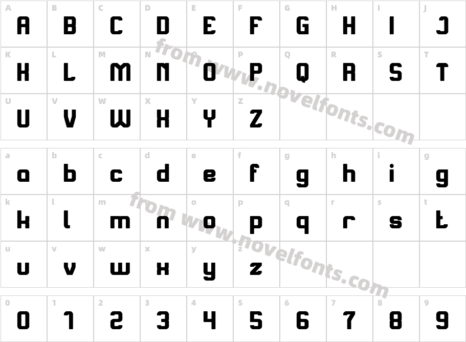 AliveinaScienceFiction-BoldCharacter Map