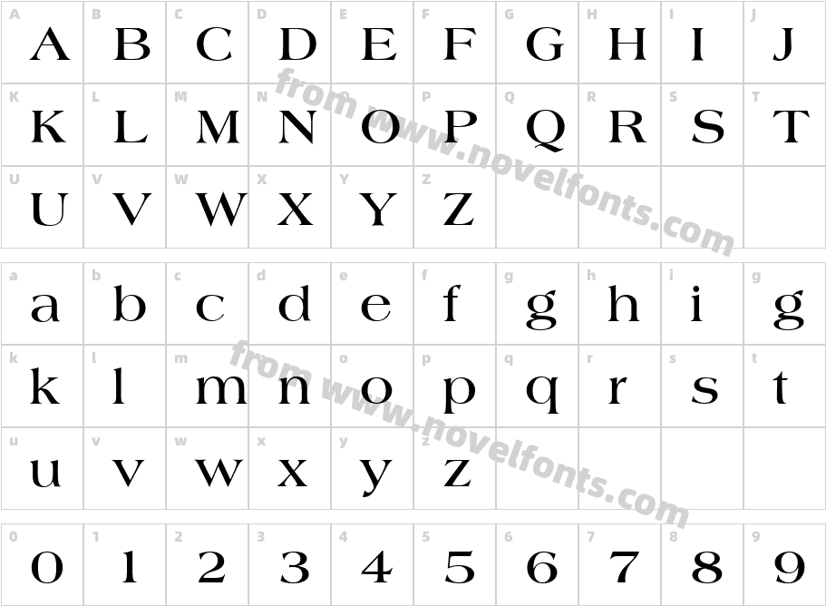 AlmeriaBoldCharacter Map