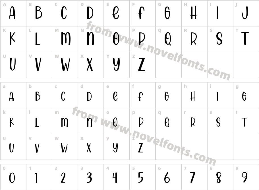 Almond CaramelCharacter Map