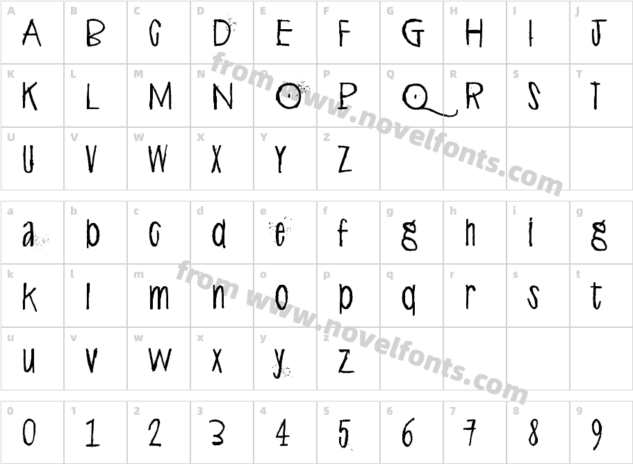 Alphabet Minus Eighty DirtyCharacter Map