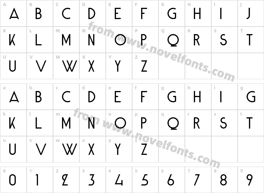 AlpineTypefaceCleanLightCharacter Map