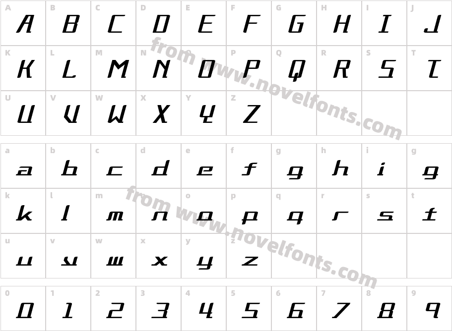 Alternation-ItalicCharacter Map