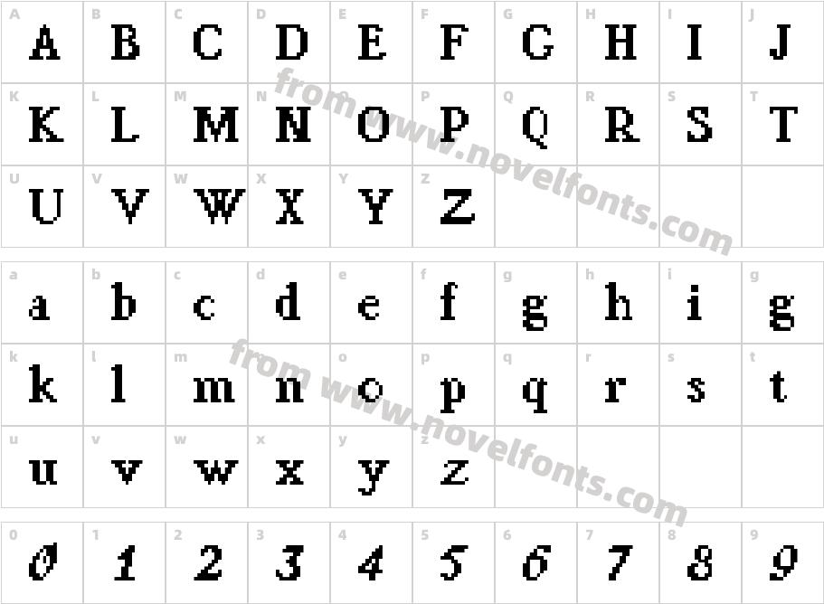 Alto SerifCharacter Map