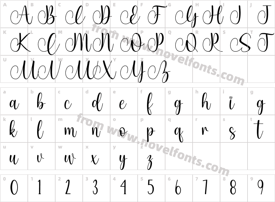 AmalinaRegularCharacter Map