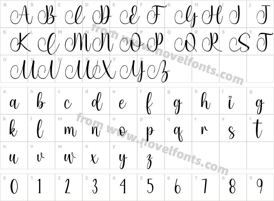 AmalinaRegularCharacter Map