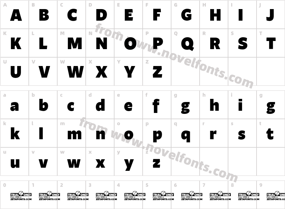 Ambra Sans Text Trial BlackCharacter Map