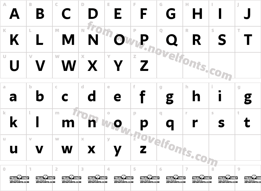 Ambra Sans Text Trial BoldCharacter Map