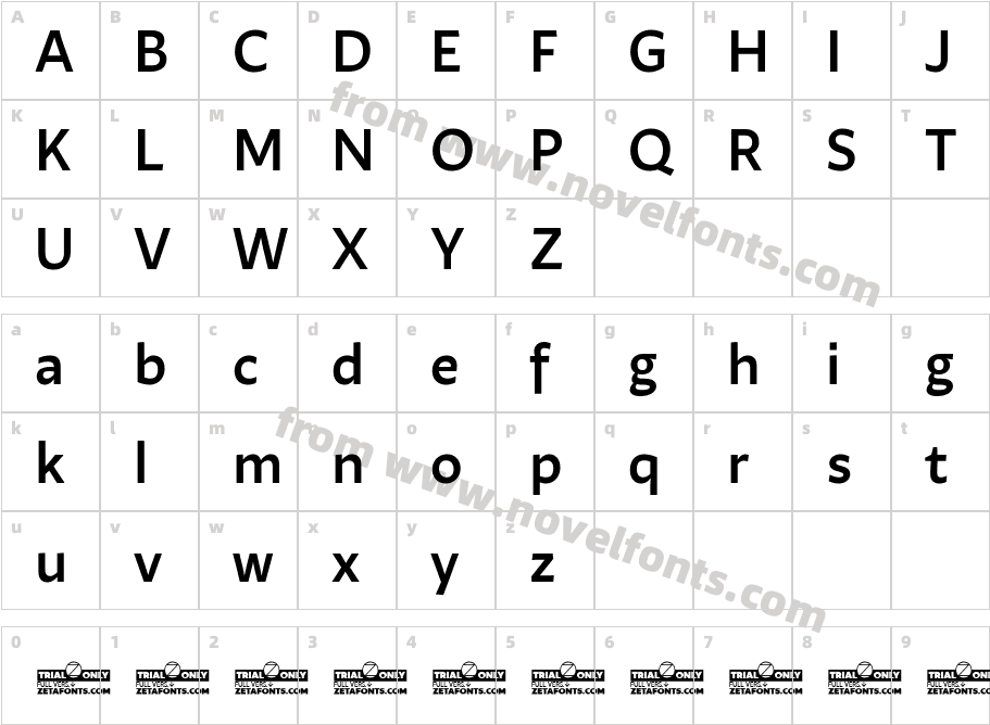 Ambra Sans Text Trial MediumCharacter Map