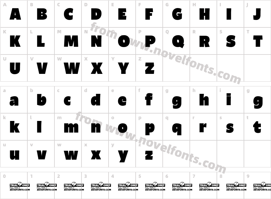 Ambra Sans Trial HeavyCharacter Map