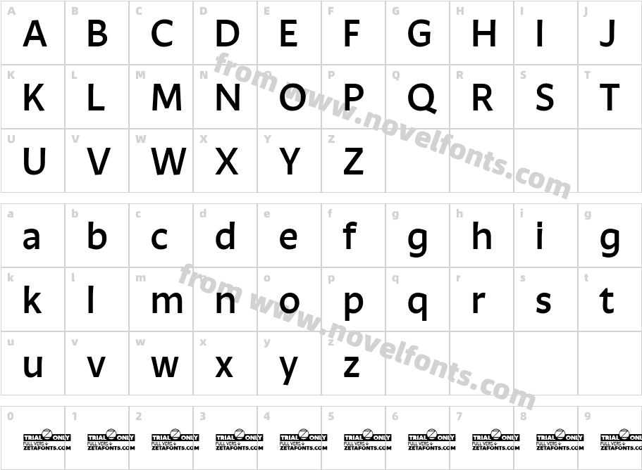 Ambra Sans Trial MediumCharacter Map