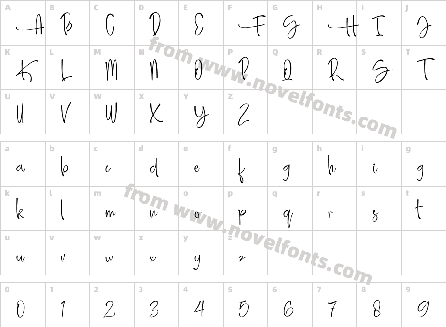 Amellia InkCharacter Map