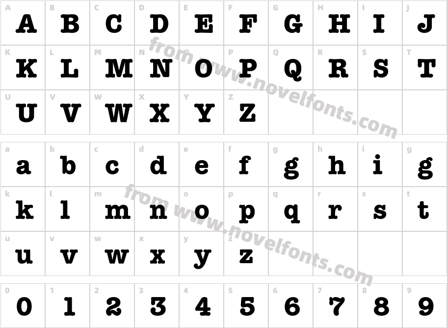 American Typewriter Std MedCharacter Map