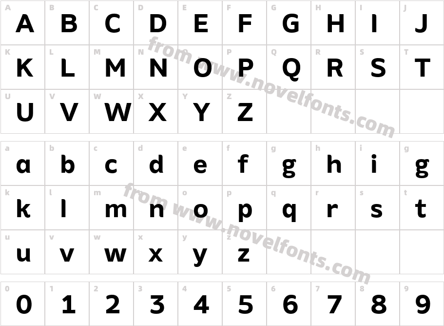 Amino-AltBoldCharacter Map