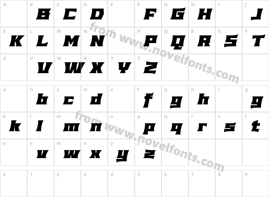 AnachakDemoBlackItalic-owWzzCharacter Map