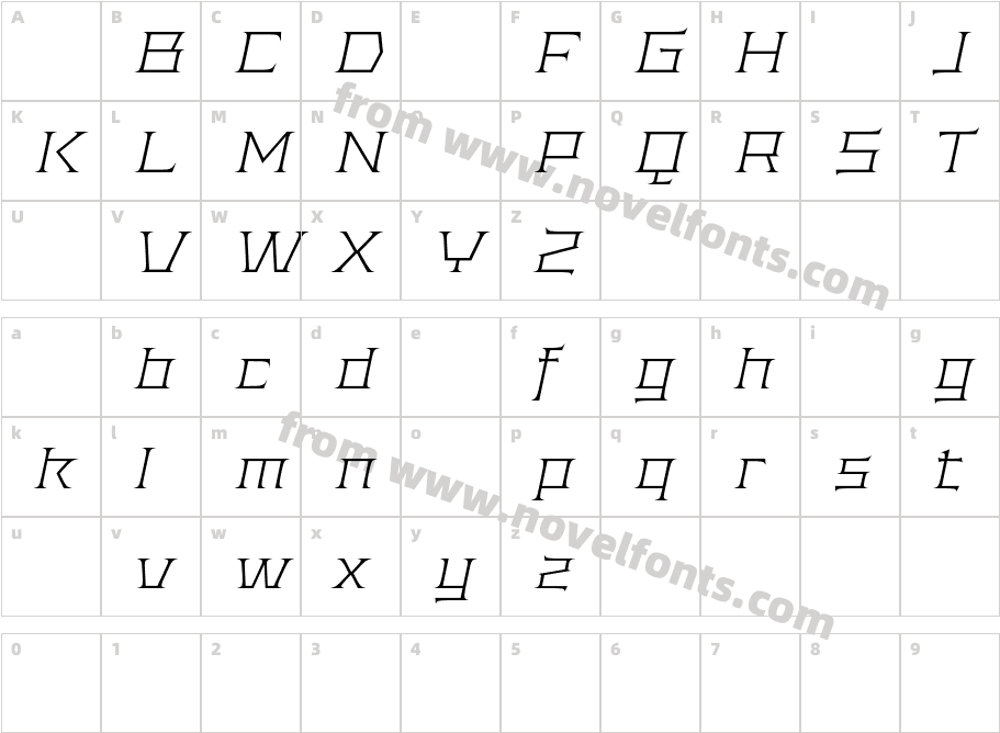 AnachakDemoExtralightItalic-2OJaXCharacter Map