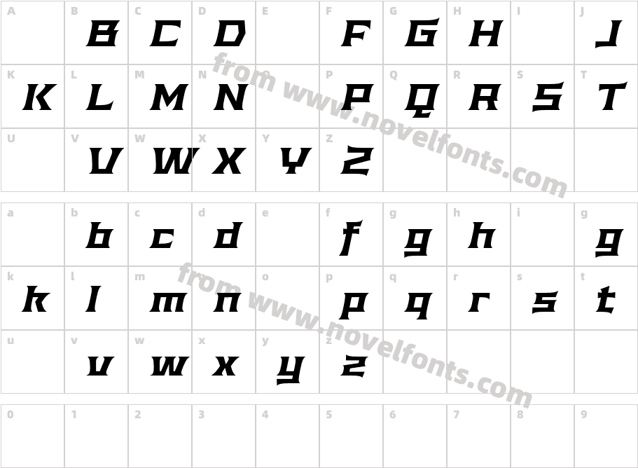 AnachakDemoSemiboldItalic-w1Dz9Character Map