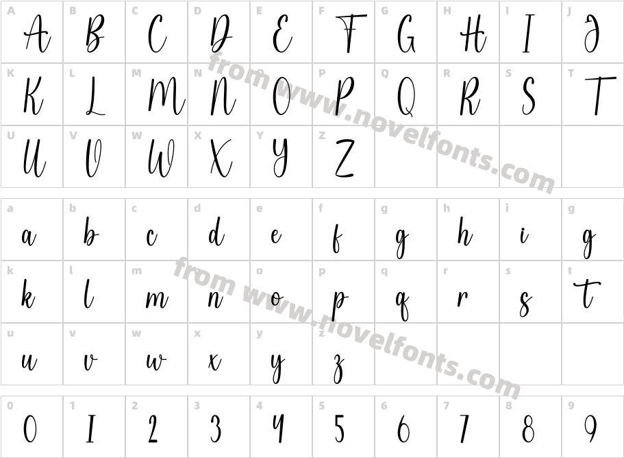 AnastasiaRegularCharacter Map