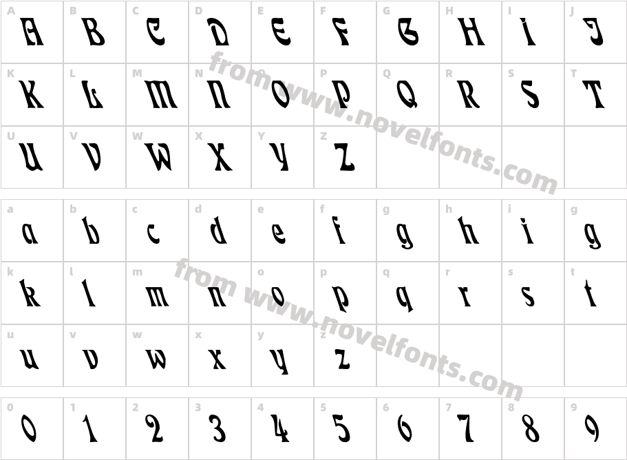 Eckmann Cn LeftyCharacter Map