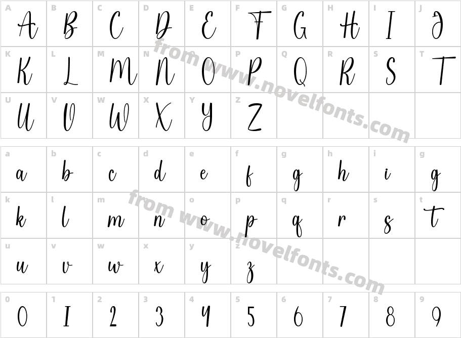 AnastasiaRegularCharacter Map