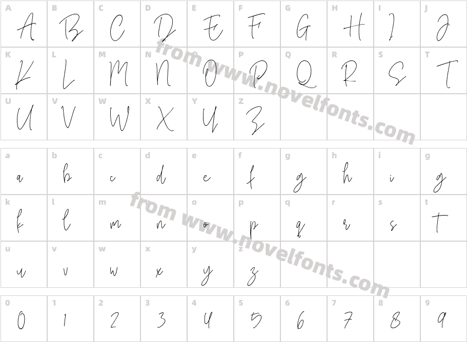 Anastasya RegularCharacter Map