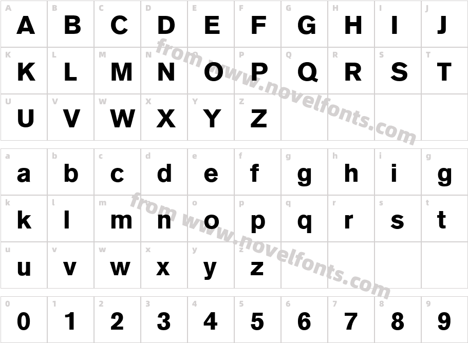 AnconaBoldCharacter Map