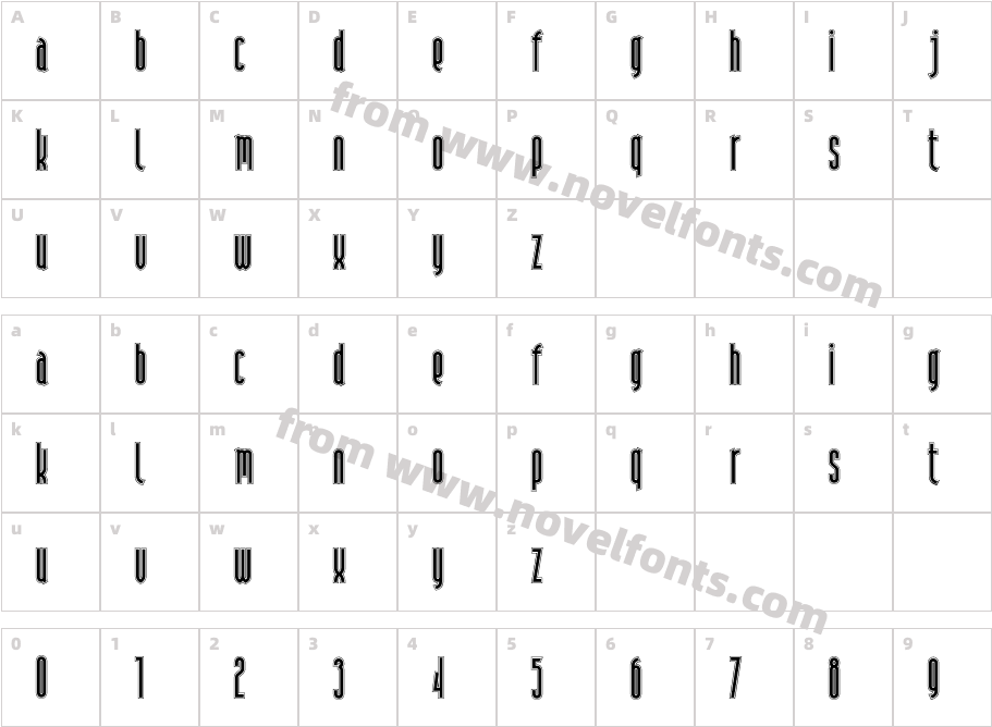 AndironOutlineNFCharacter Map