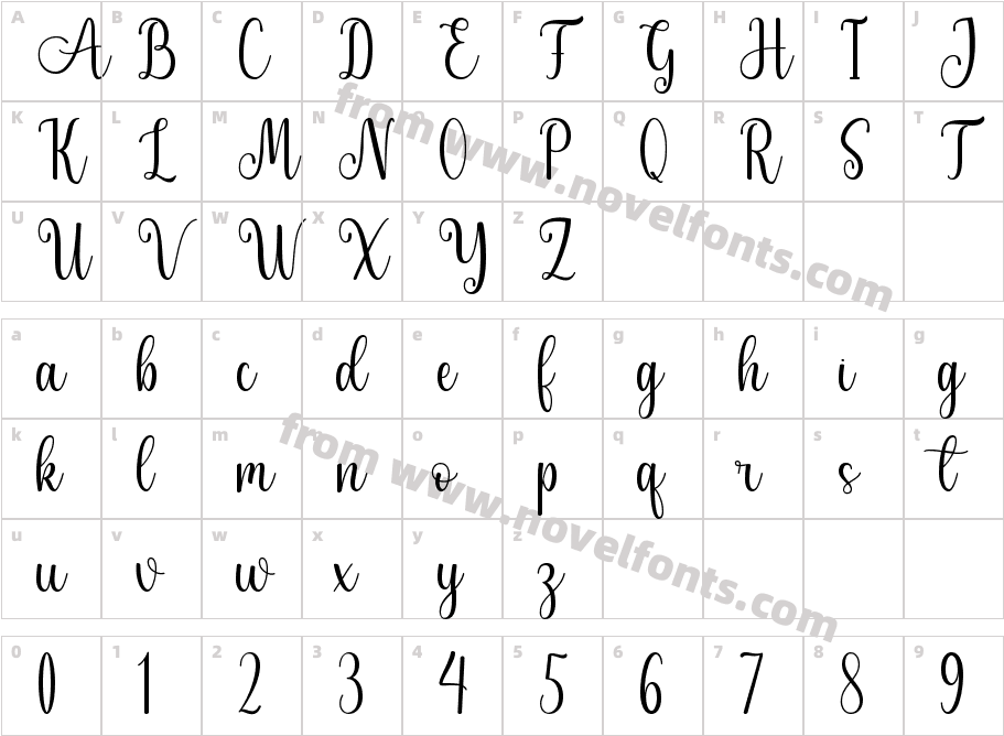 AngelicaRegularCharacter Map