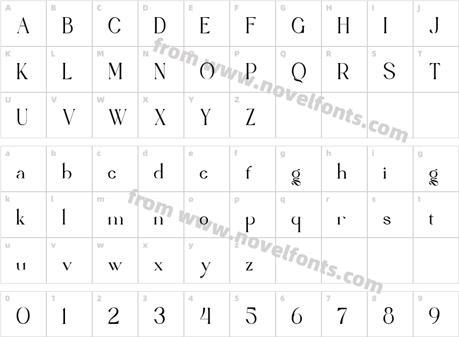 Angrela Display RegularCharacter Map