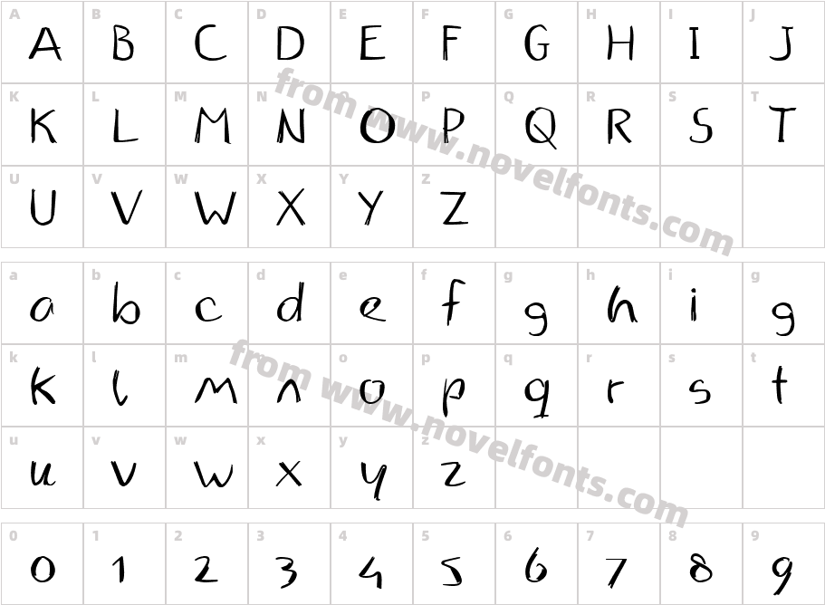 Ape HandwritingCharacter Map