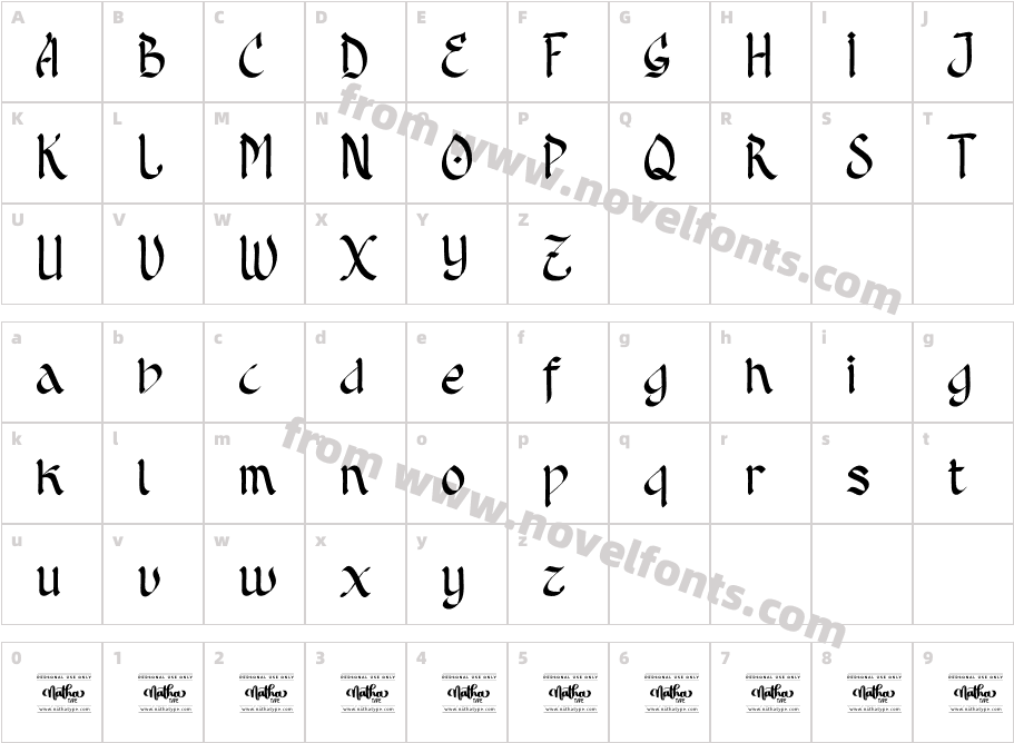 Arabico Personal UseCharacter Map