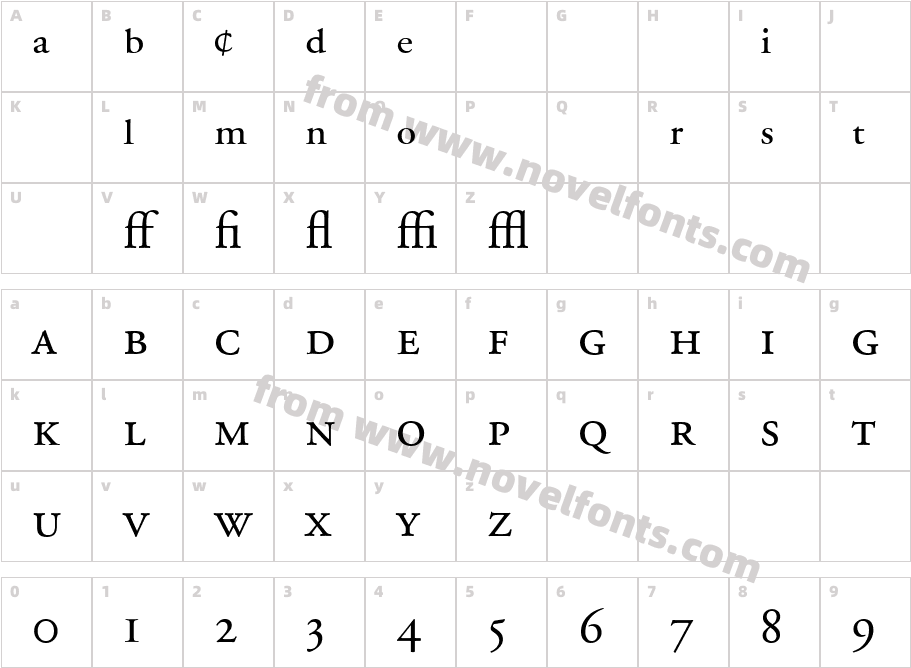 Adobe Garamond Regular ExpertCharacter Map