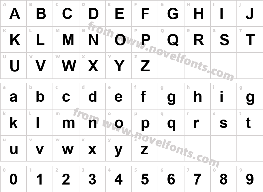 Arial-BoldMTCharacter Map