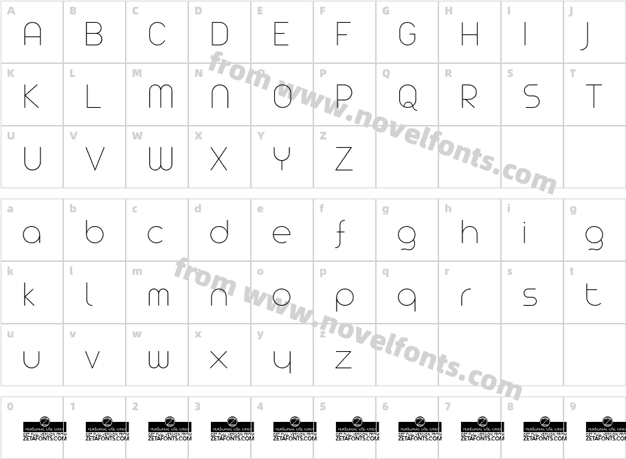 AristaProTrial-ThinCharacter Map